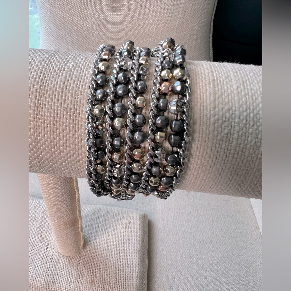 STELLA&DOT Zoe lariat, silver, mixed metal. - Picture 1 of 9